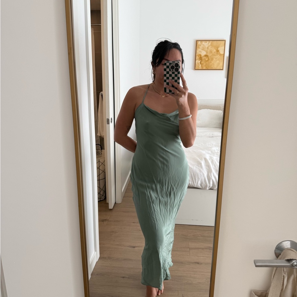 Stone Cold Fox Bias Green Slip Dress